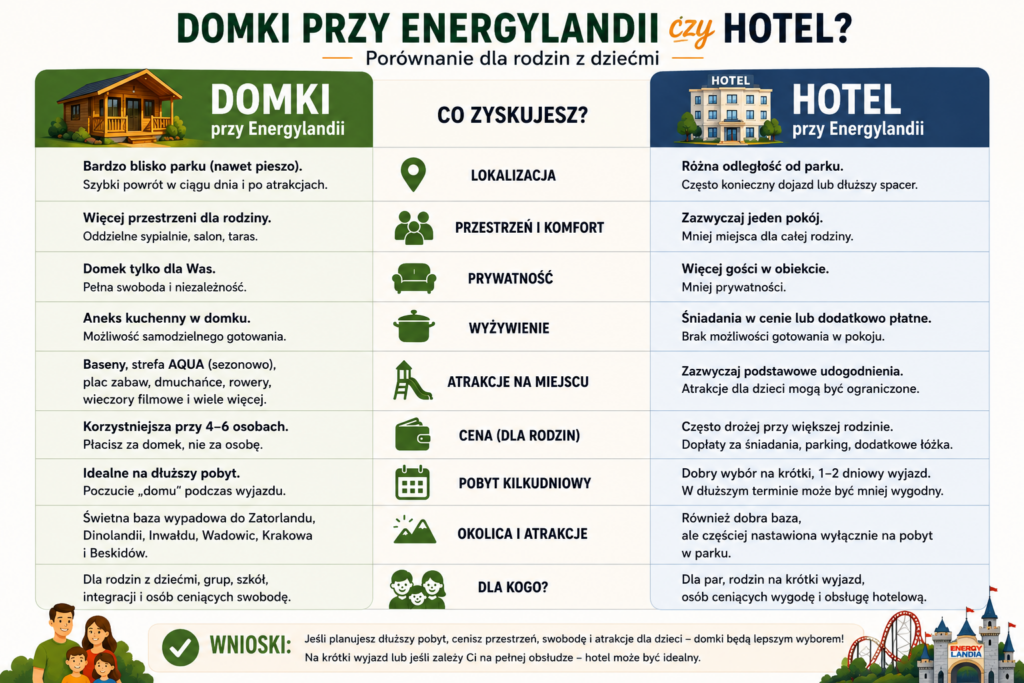 domki czy hotel przy energylandii
